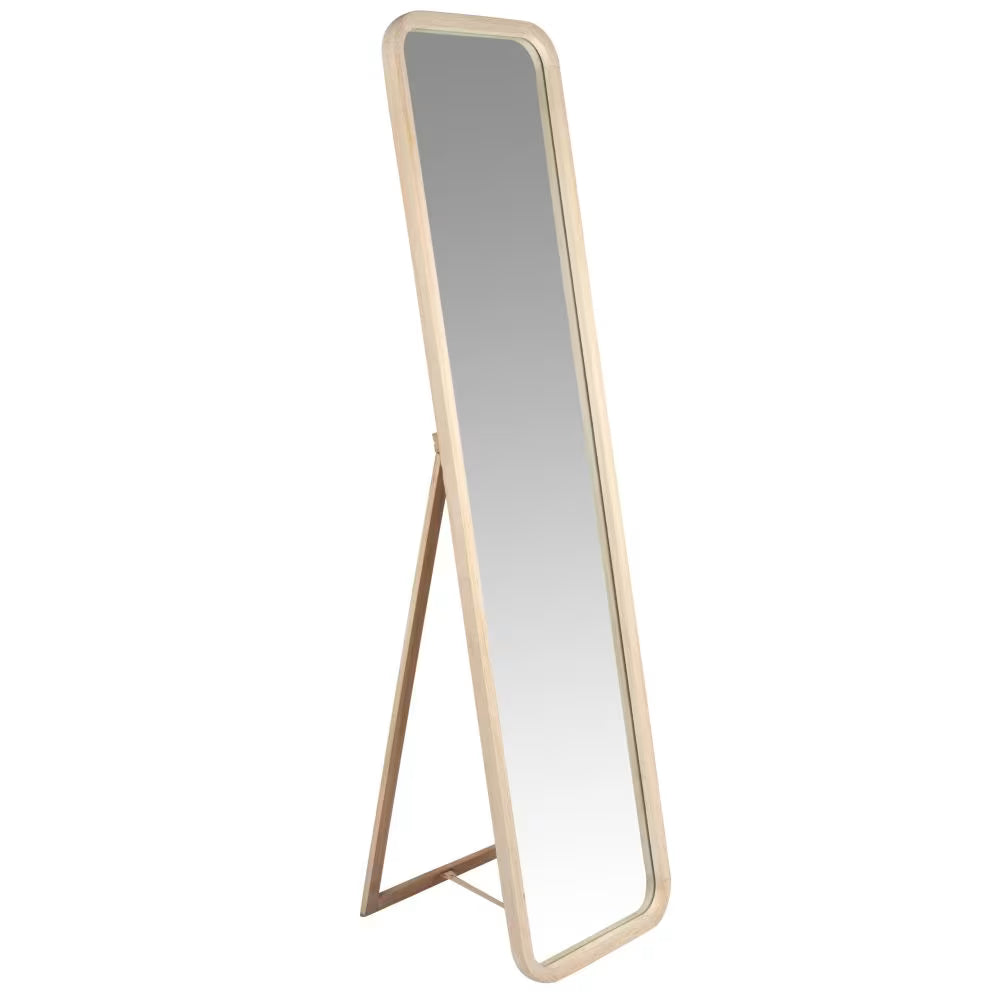 ™Malora | מראת רצפה בגודל 41x160 ס"מ – עץ פאולוניה מלא, קצוות מעוגלים, אלגנטיות רטרו